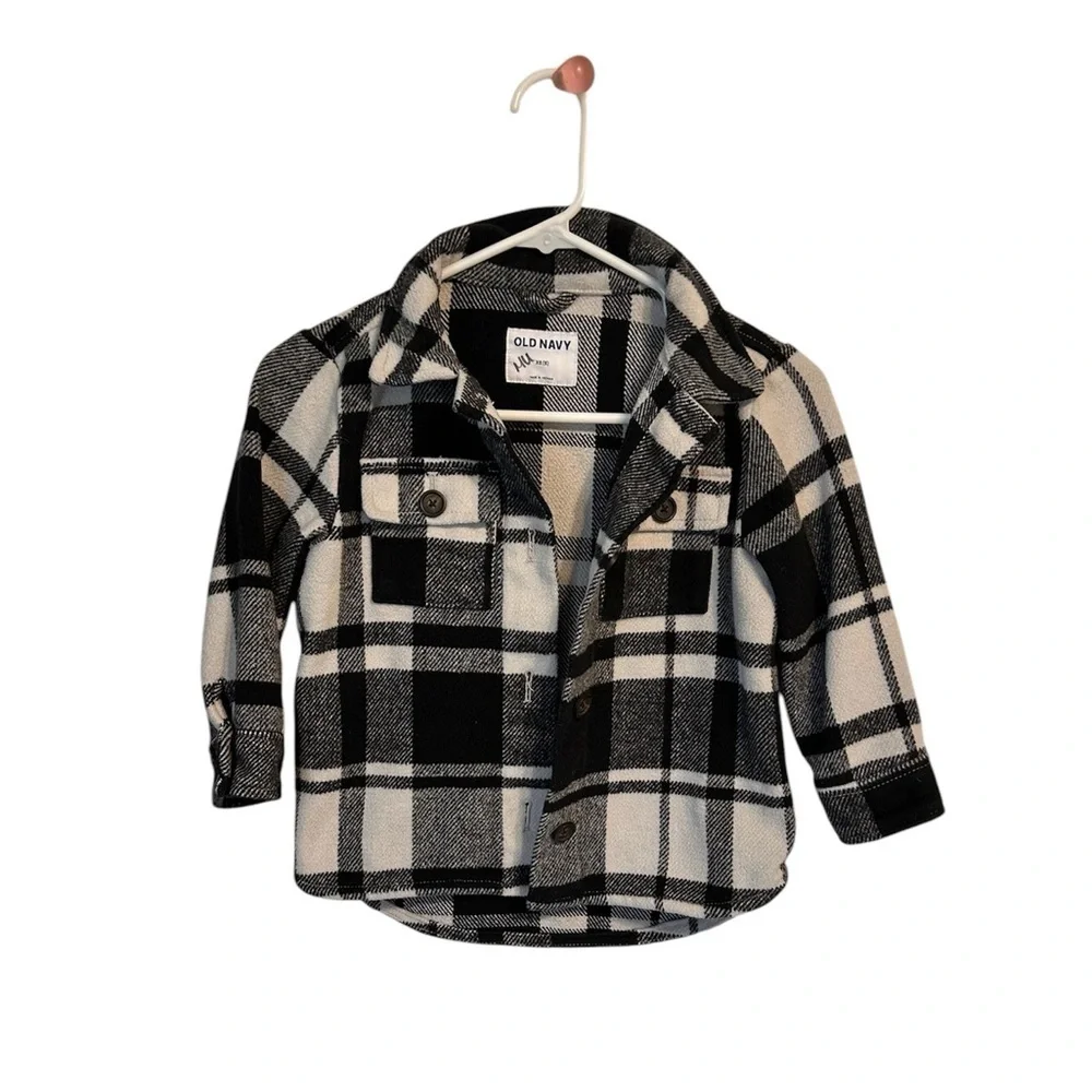 Old Navy Black and White Plaid Kids Shirt